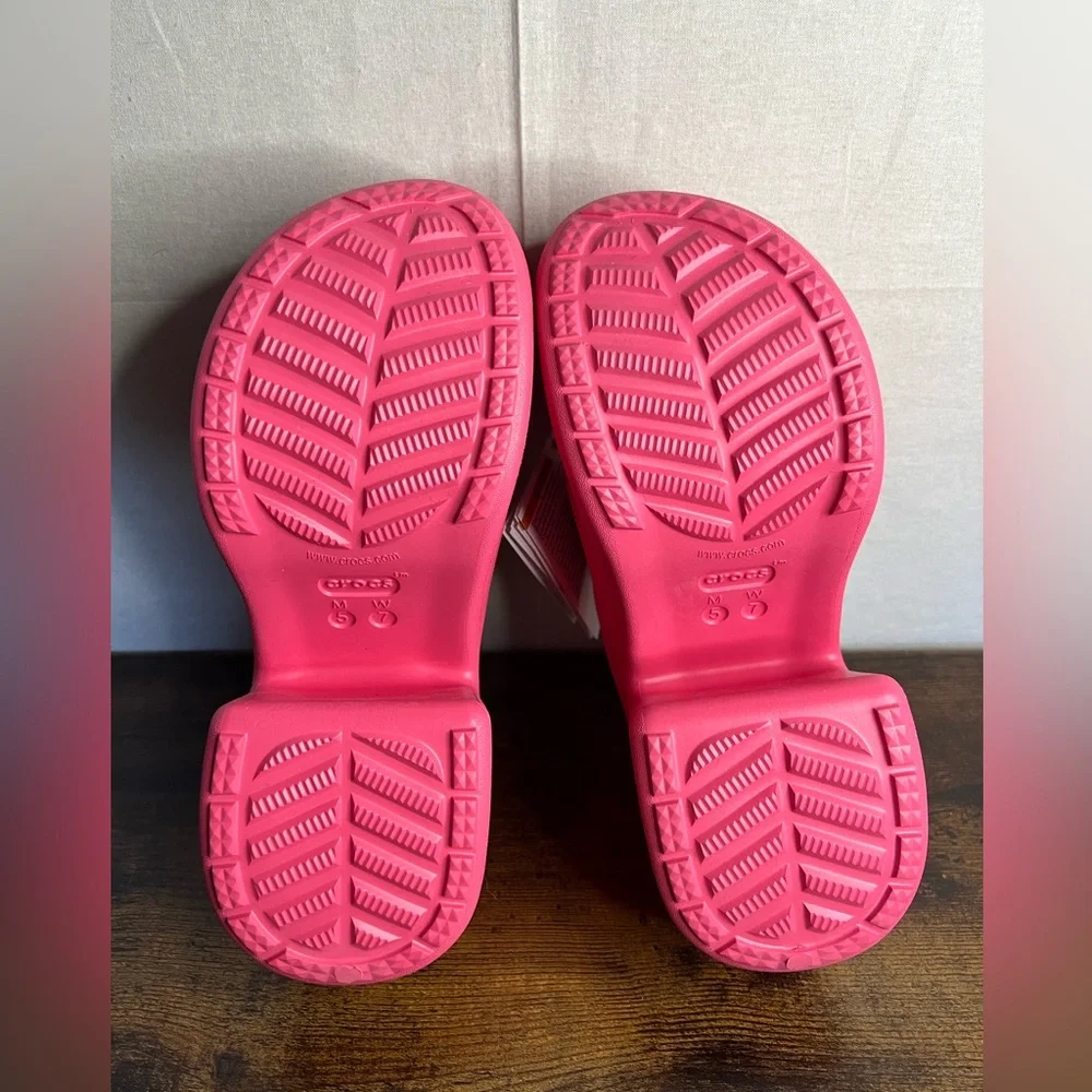 CROCS Pink Platform Heeled Clogs